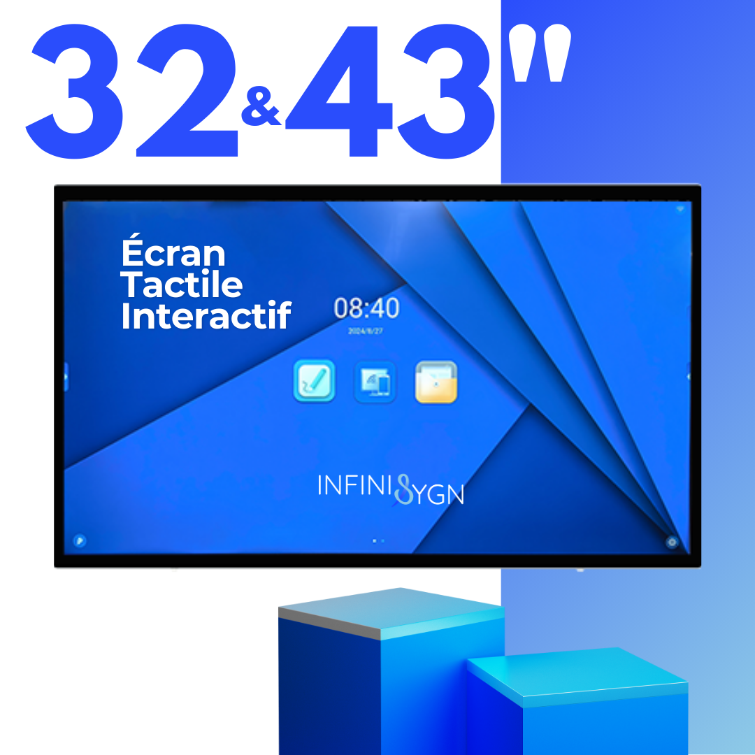 visuel d'un écran numérique en 32 et 43 pouces