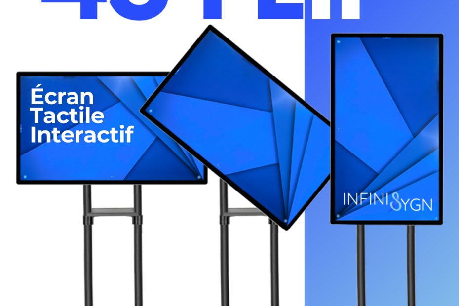 visuel d'un écran numérique de 43 pouces rotatif en rotation