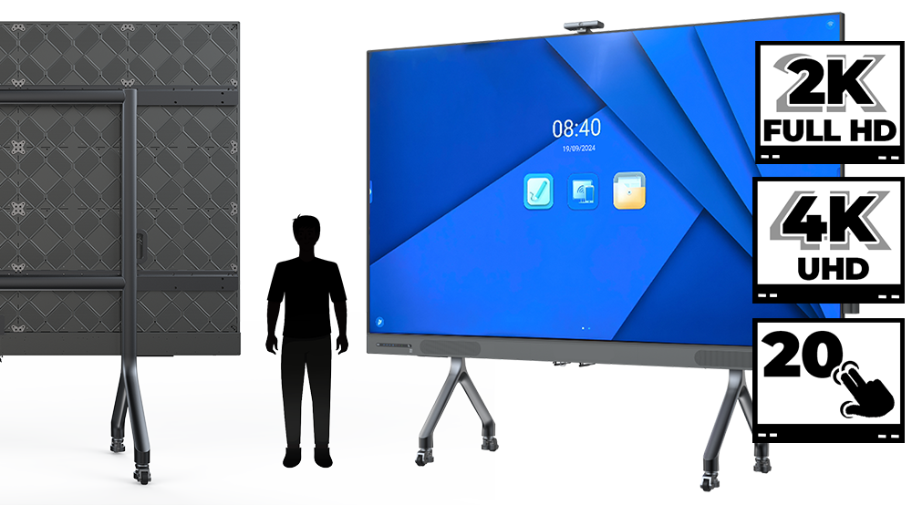 écrans géants interactifs de 165 pouces en 2k ou 4K et tactile infiniSygn