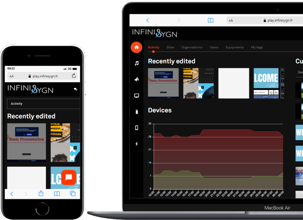 Site web responsive design du logiciel infinisygn