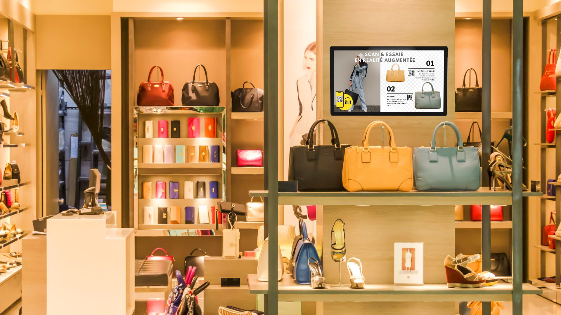 écrans intérieurs non tactiles en boutique de 22 pouces