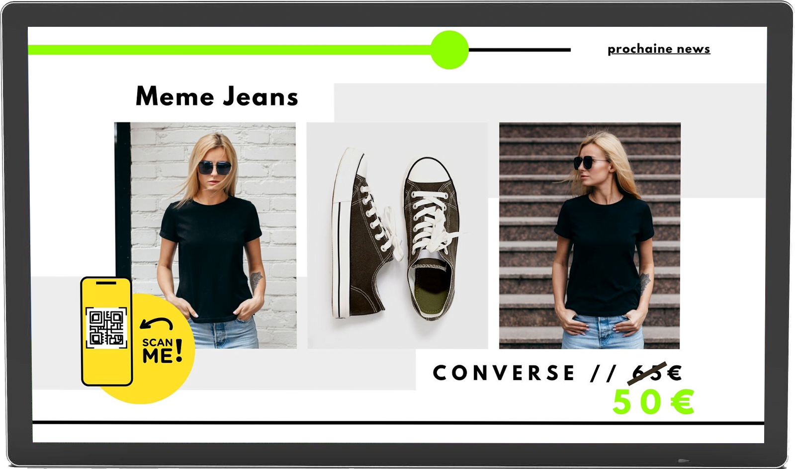 écrans intérieurs non tactiles infinisygn, écrans dynamiques pour restaurants, cafés, boutiques