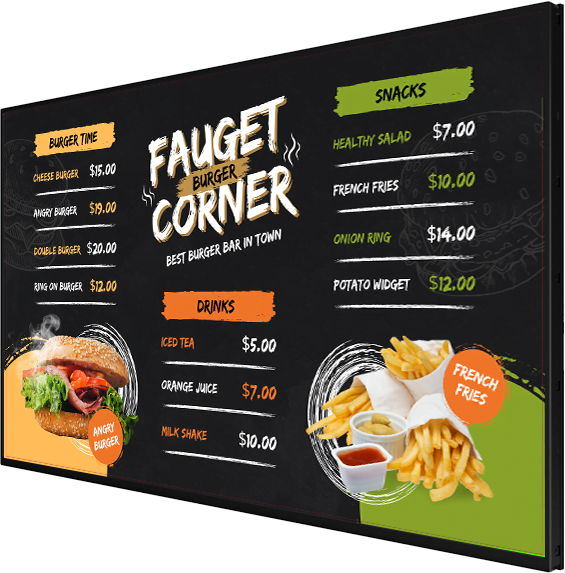 visuel écran menu board intérieurs non tactiles InfiniSygn