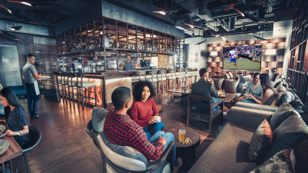 illustration d'un écran MFC dans un bar restaurant