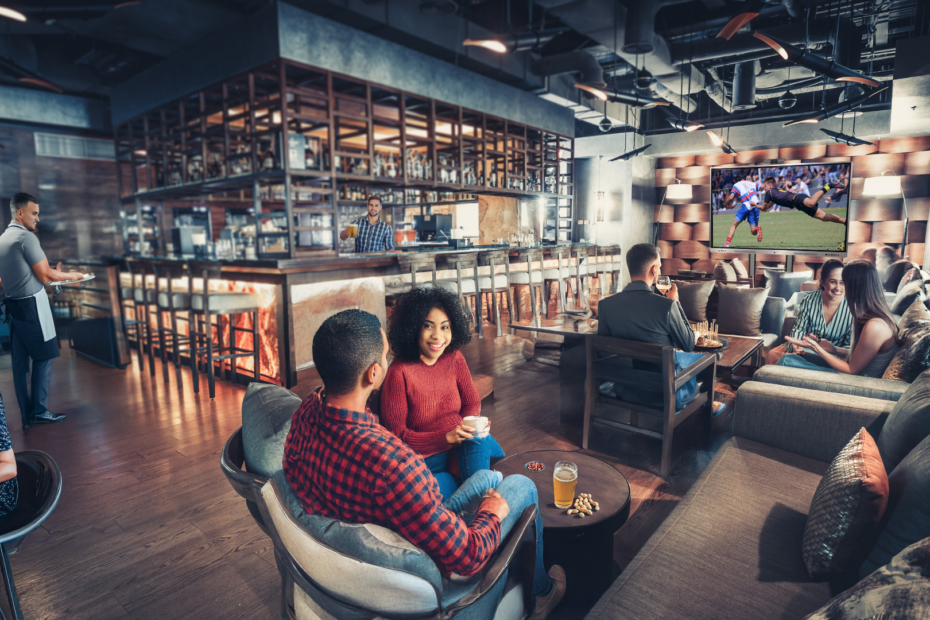 illustration d'un écran MFC dans un bar restaurant