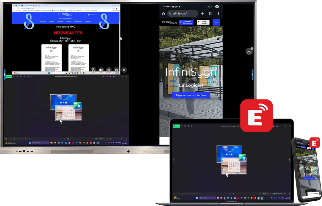 Fonction vidéoprojection avec EShare sur ecran MFC