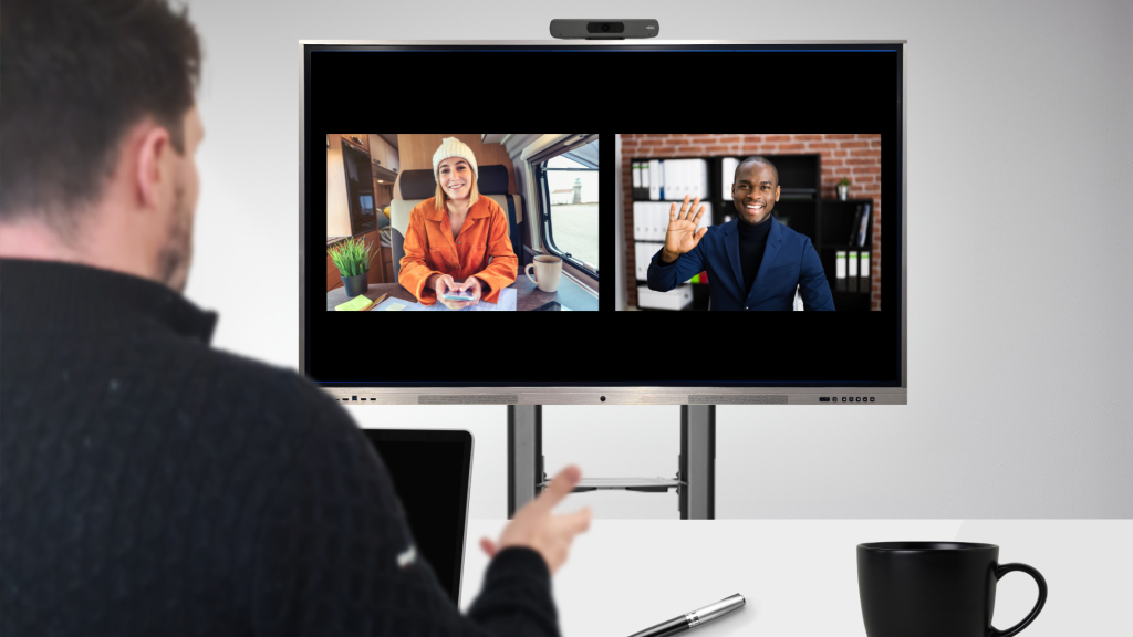 fonction visioconférence InfiniSygn - ecran tactile et interactif
