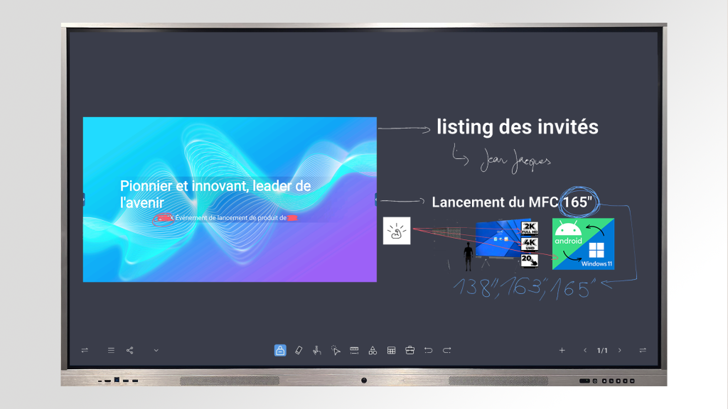 Tableau blanc interactif - ETI - InfiniSygn
