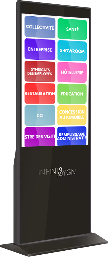 photo totem tactile infinisygn avec logiciel infinitouch en diffusion