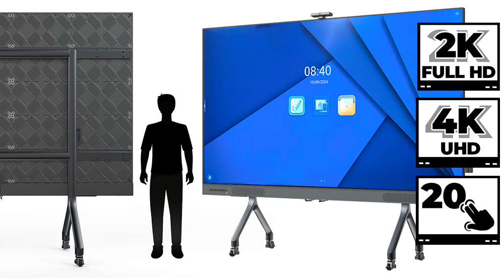 Écran interactif 138 pouces InfiniSygn 2K ou 4K — grand écran tactile salle de conférence professionnelle
